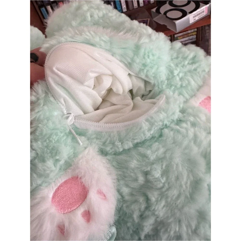 Baby Three Hugging Baby Backpack-green With LIQUID glitter Eyes rare